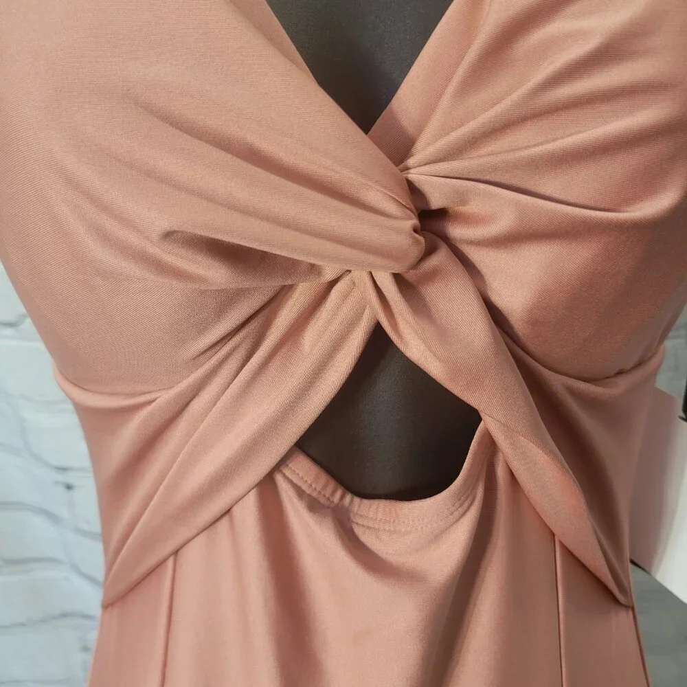 DKNY Peek-a-Boo Twist One-Piece Swimsuit - Picture 2 of 7
